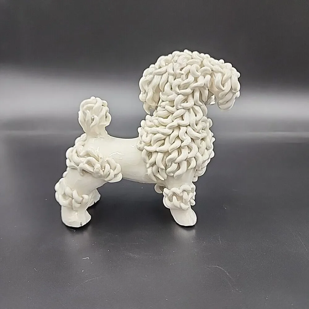 VTG Spaghetti Art French Female Poodle Dog Ceramic MCM Italy Anthropomorphic